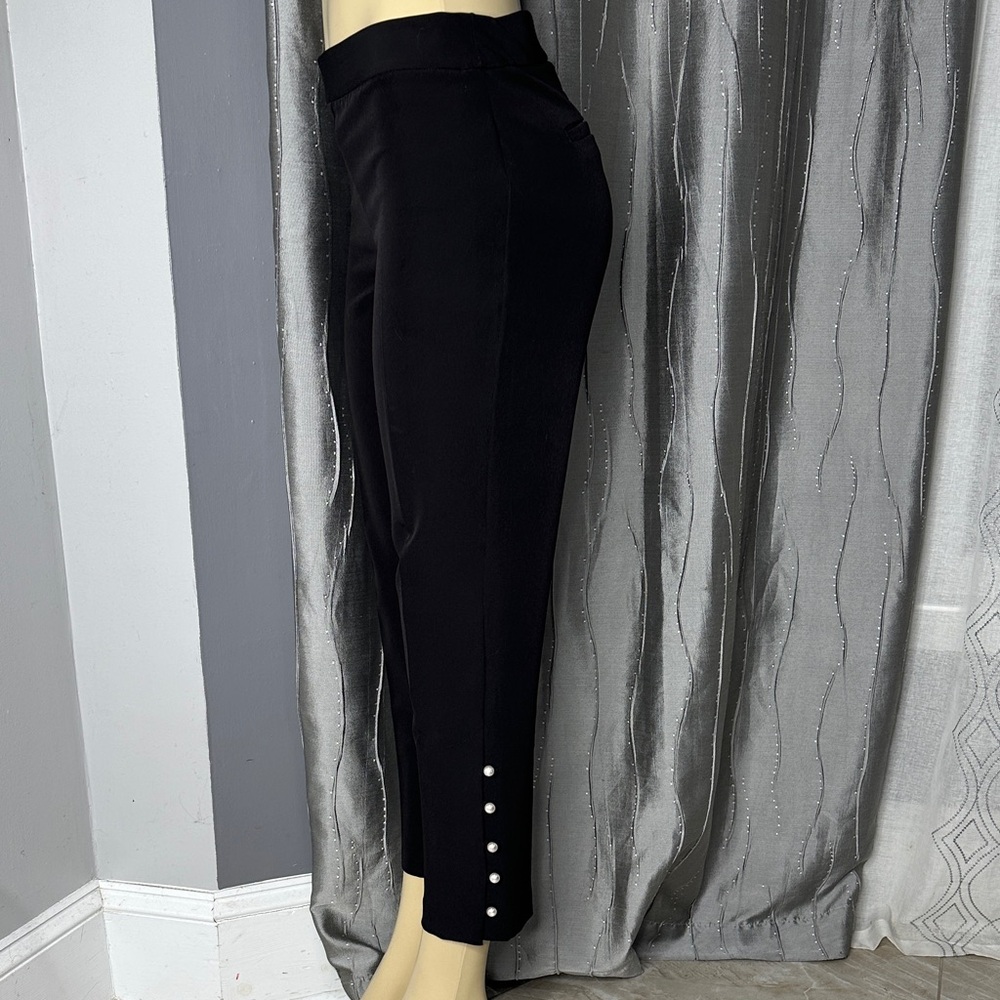 Nine Eight Women’s Sz 4 Elegant Black Women's Pants with Pearl Accents